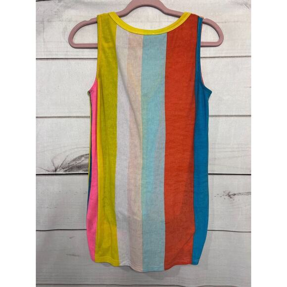 Fantastic Fawn Tank Top Buttons Colorful Block Stripes Size Small - Picture 4 of 4